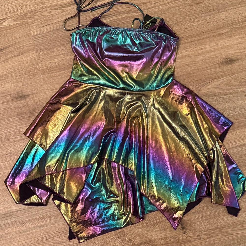 Club Exx Multicolor Holographic Adult One Piece - Picture 4 of 4